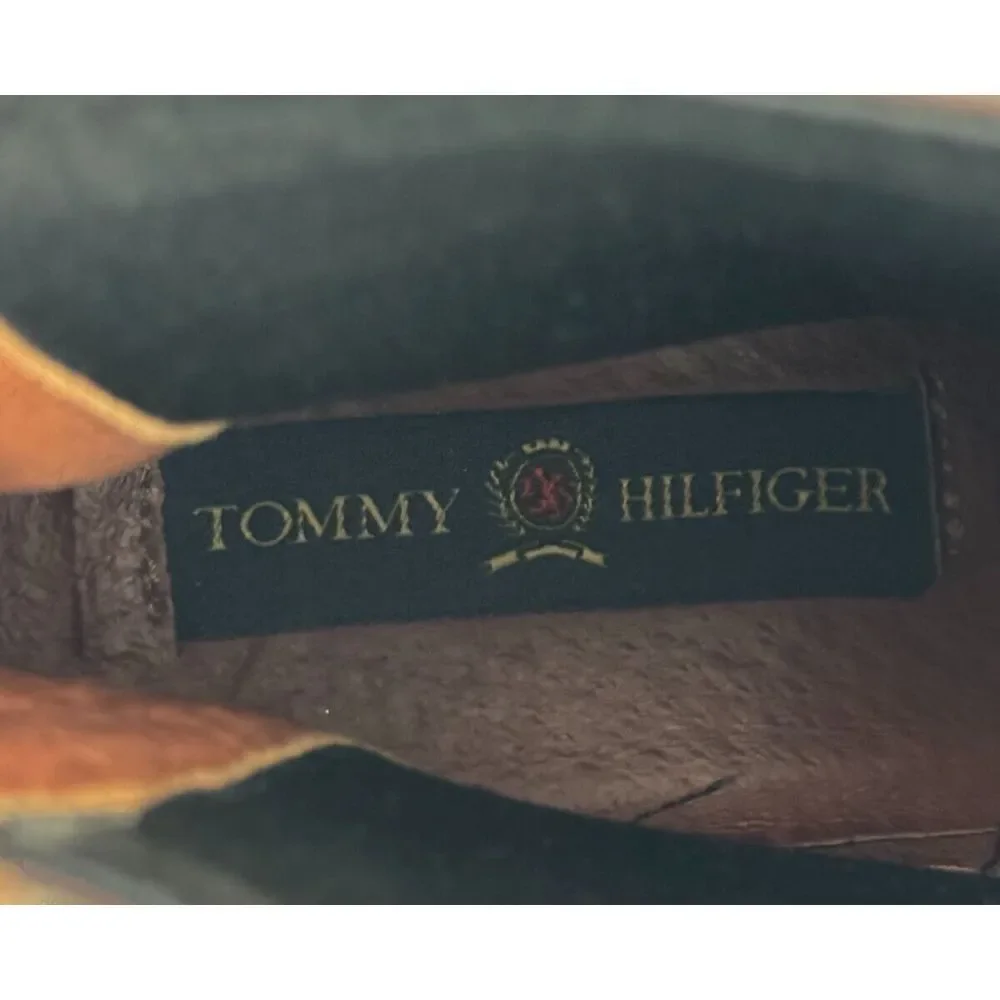 Tommy Hilfiger Golf Chelsea Boots Leather Brown Shoes Mens Size‎ 11.5 Italy